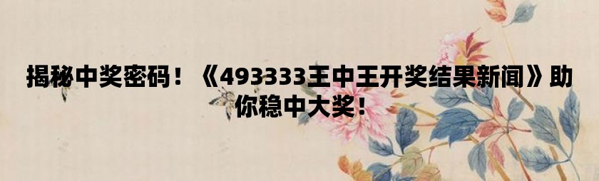 王中王的传奇之路—WW493（三）之谜王中王大结局